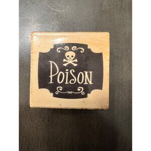 CraftSmart "Poison" Wooden Rubber Stamp Halloween
